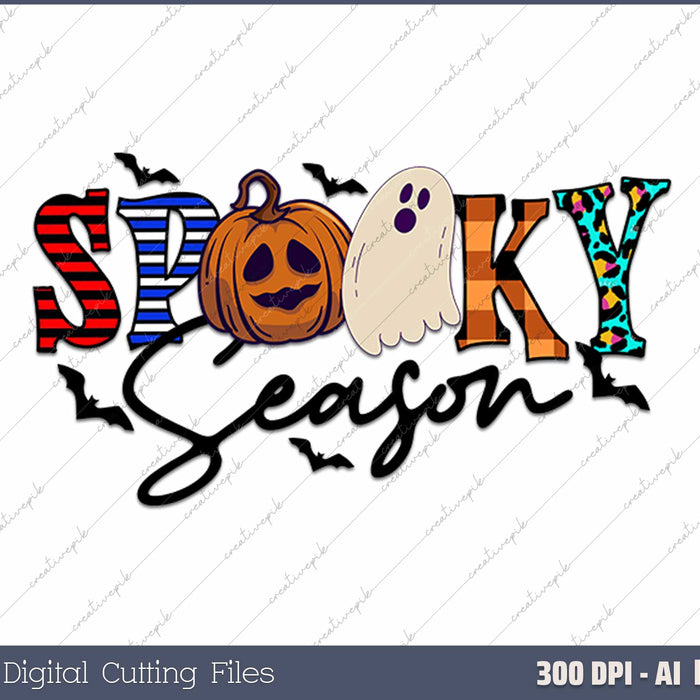 Spooky Season Halloween AI PNG Sublimation Files