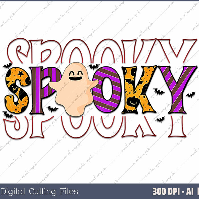 Spooky Halloween AI PNG Sublimation Files