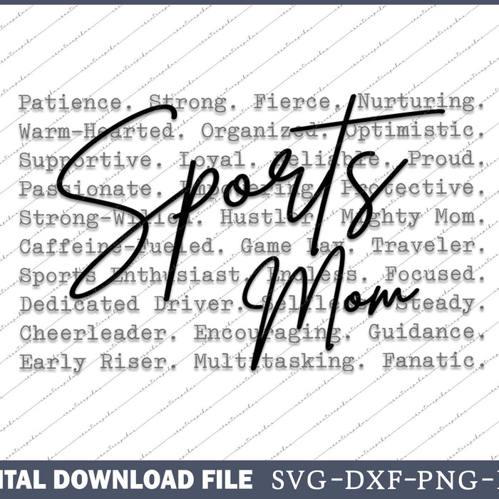 Sports Mom Typography Game Day SVG PNG Cutting Printable Files