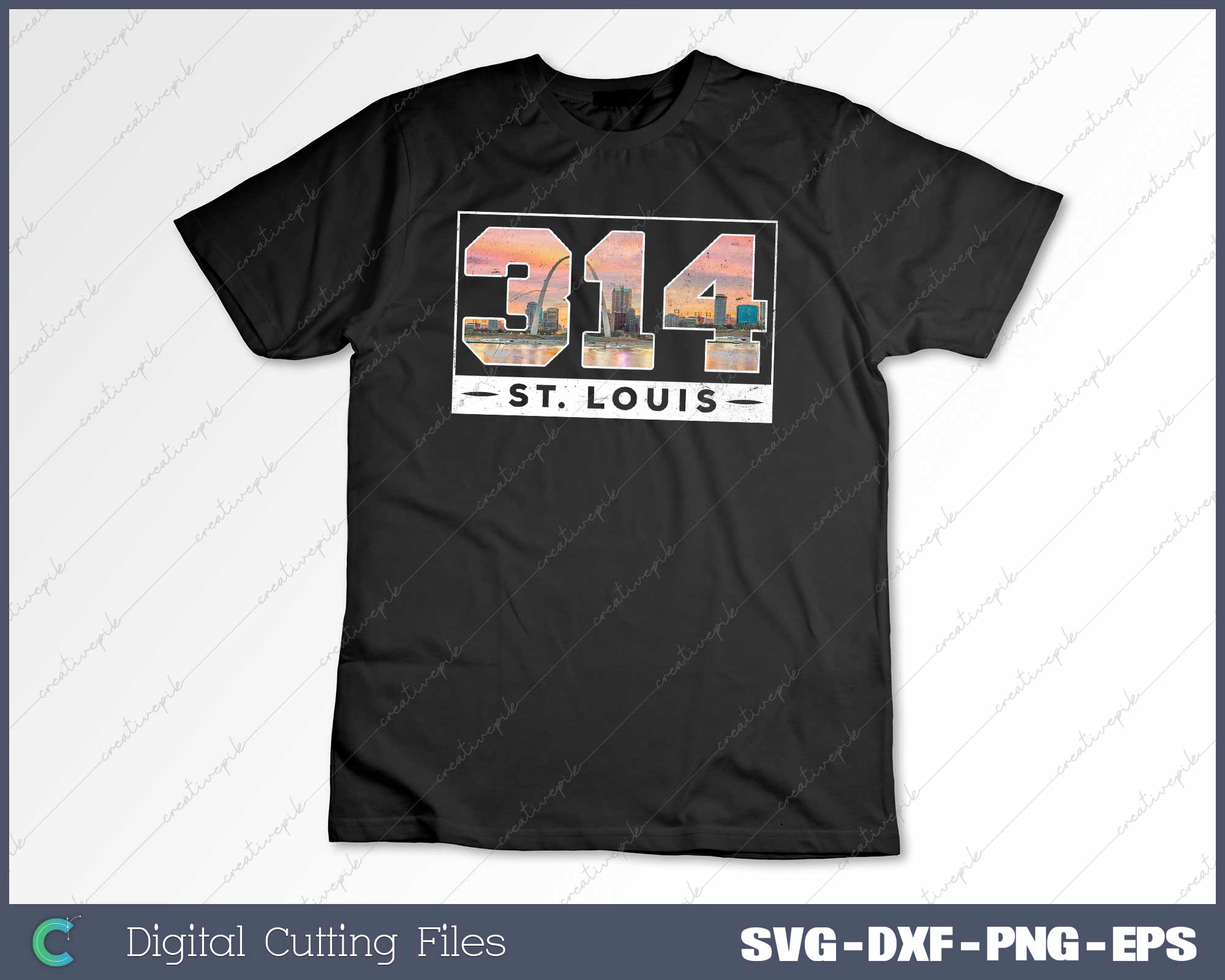 St. Louis 314 Area Code Vintage Skyline Missouri SVG PNG Files ...