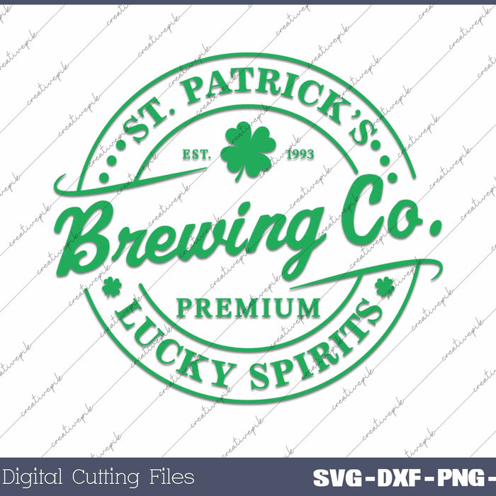 St Patrick's Brewing Co. Premium Lucky Spirits SVG PNG Cutting Printable Files