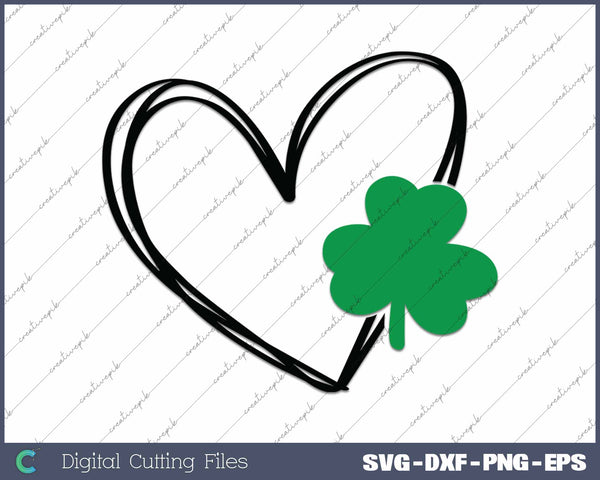 St Patrick's Day Heart SVG PNG Cutting Printable Files