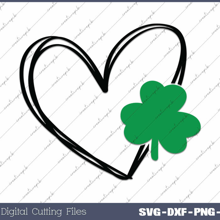 St Patrick's Day Heart SVG PNG Cutting Printable Files