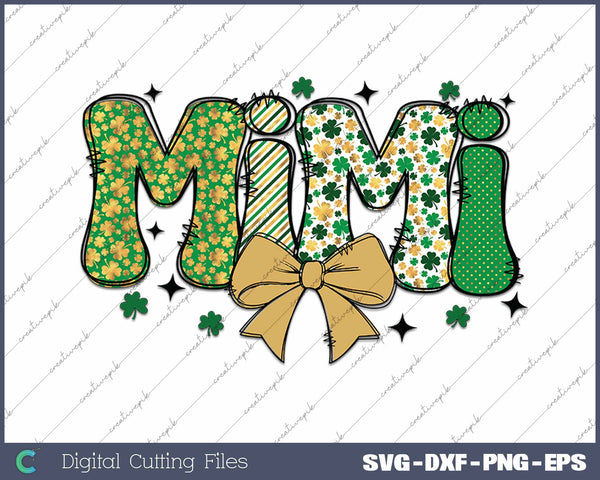 St Patrick's Day Mimi Coquette Bow SVG PNG Cutting Printable Files