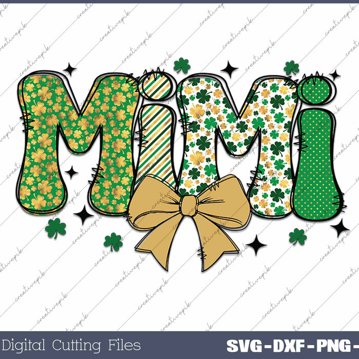 St Patrick's Day Mimi Coquette Bow SVG PNG Cutting Printable Files