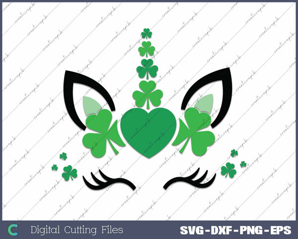 St Patrick's Day Unicorn SVG PNG Cutting Printable Files