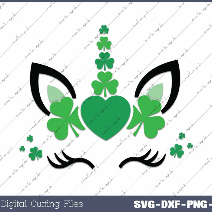 St Patrick's Day Unicorn SVG PNG Cutting Printable Files