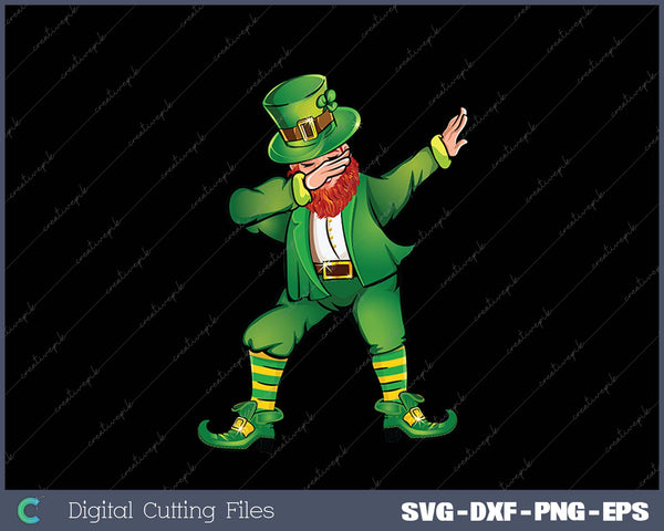 St Patricks Day Dabbing Leprechaun Boys Men Funny Dab Dance SVG PNG Cutting Printable Files