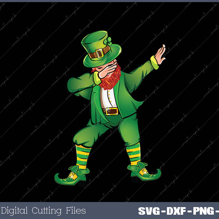 St Patricks Day Dabbing Leprechaun Boys Men Funny Dab Dance SVG PNG Cutting Printable Files