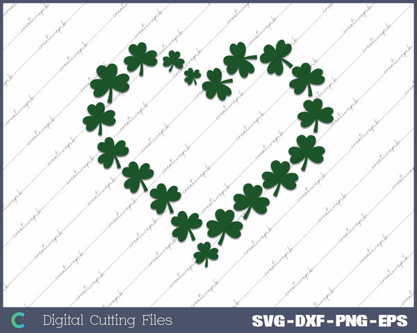 St Patricks Day Heart SVG PNG Cutting Printable Files