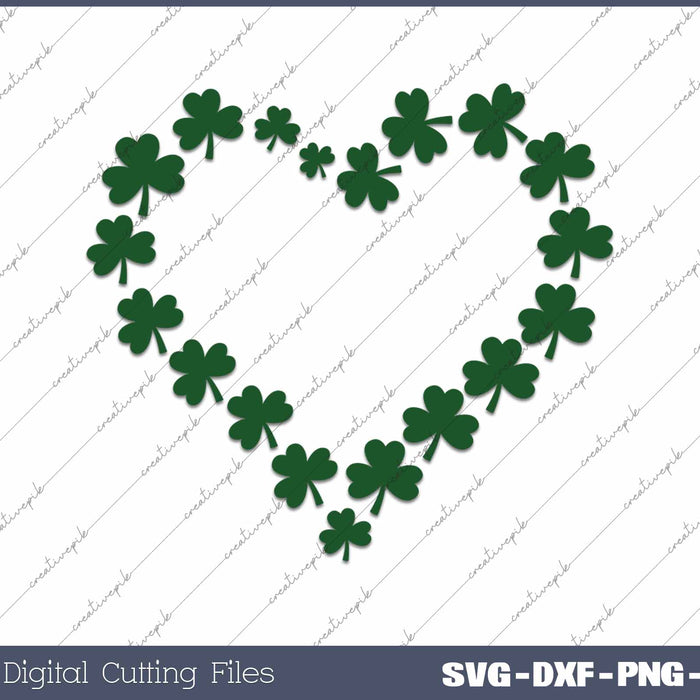 St Patricks Day Heart SVG PNG Cutting Printable Files