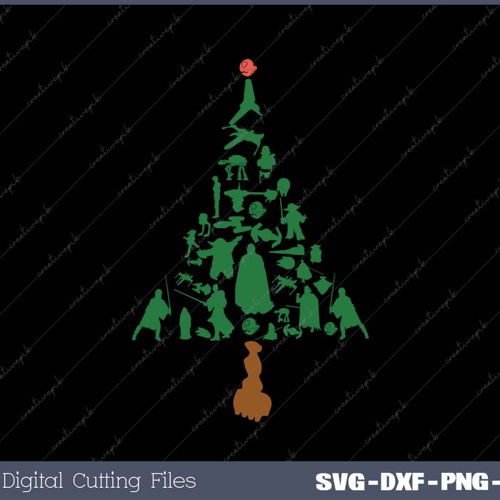 Star Wars Holiday Christmas Tree SVG PNG Cutting Printable Files