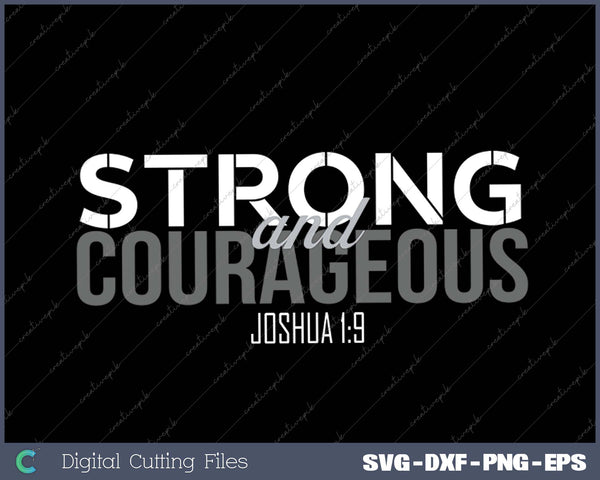 Strong & Courageous Bible Verse Tee For Women Men Christian