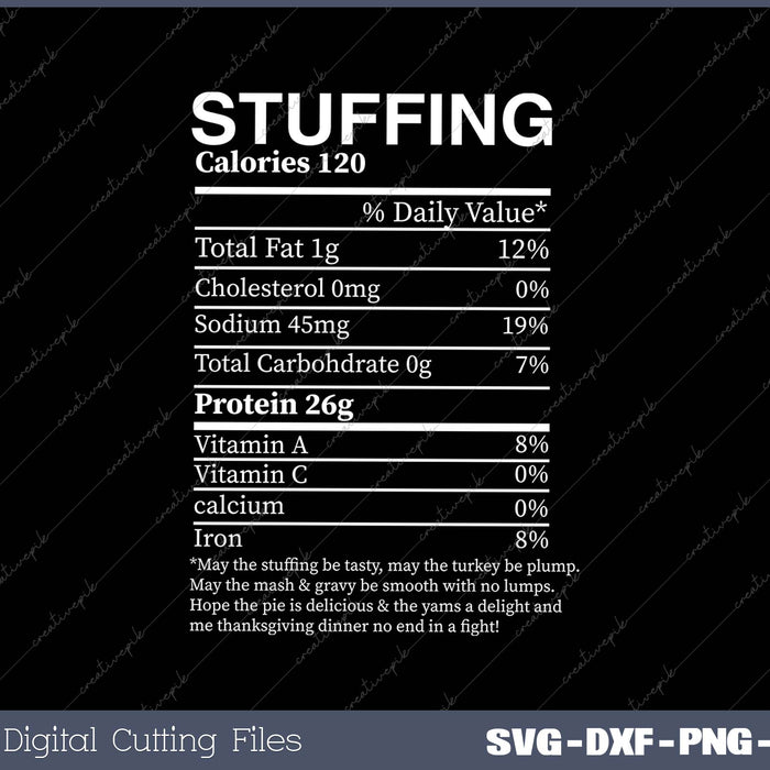  Stuffing Nutritiona SVG PNG Cutting Printable Files