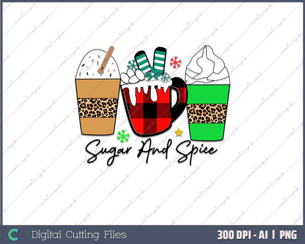 Sugar and Spice Xmas Gingerbread AI PNG Sublimation File