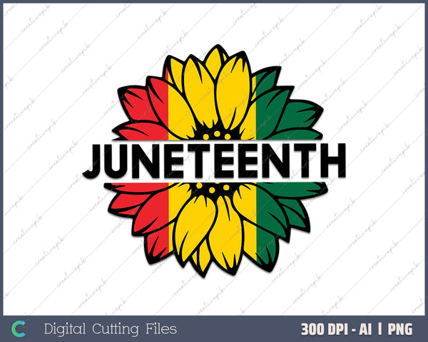 Sunflower Fist Juneteenth Black History African American 