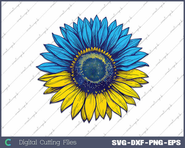 I Stand with Sunflower Ukraine SVG PNG Cutting Printable Files