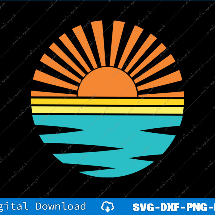 Sunrise Sunset Sunshine Outdoor Workout Hawaii Beach Sea SVG Files