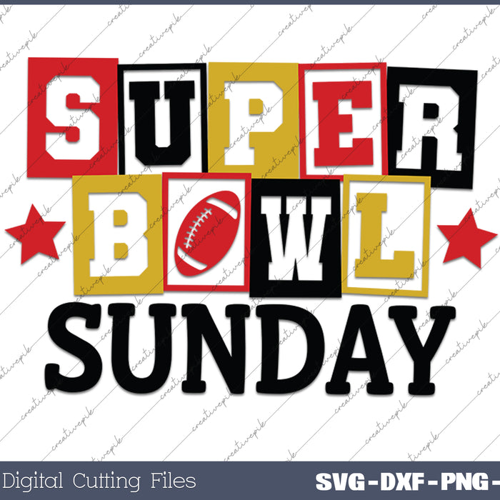 Superbowl Sunday Football SVG PNG Cutting Printable Files