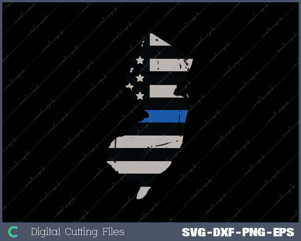 Support Law Enforcement New Jersey NJ State Police SVG PNG Cutting Printable Files