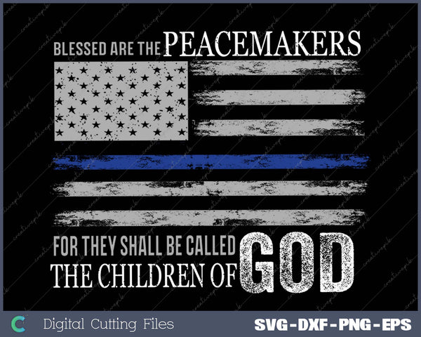 Support Police Thin Blue Line Distressed Flag Bible Verse