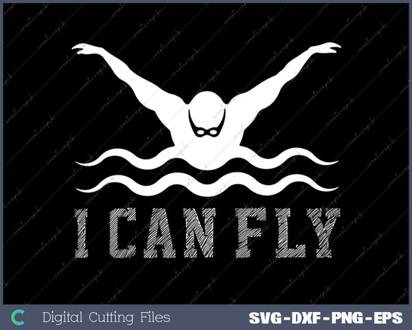 Swim Mom Can Fly - Funny Swimming Mom Swim Coach Mom SVG PNG Cutting Printable Files