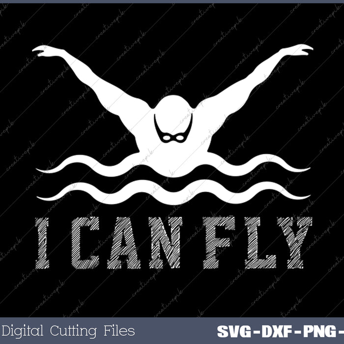 Swim Mom Can Fly - Funny Swimming Mom Swim Coach Mom SVG PNG Cutting Printable Files