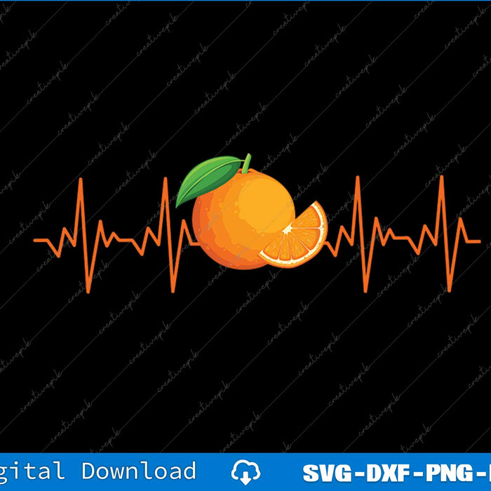 Orange with a heartbeat line on a black background