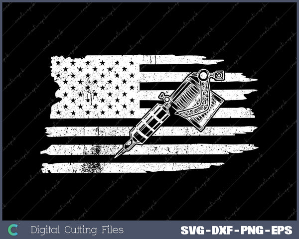 Tattoo Artist Ink American Flag SVG PNG Cutting Printable Files