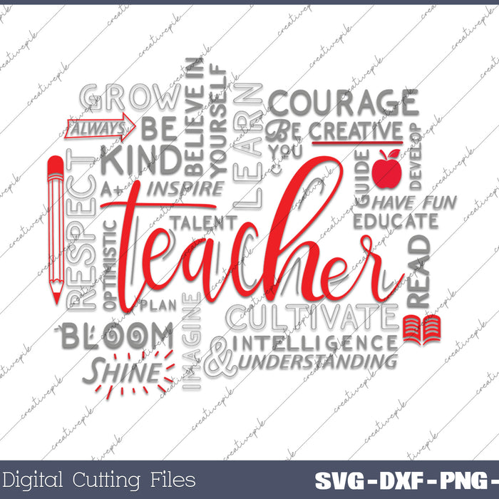 Teacher Courage intelligencg SVG PNG Cutting Printable Files
