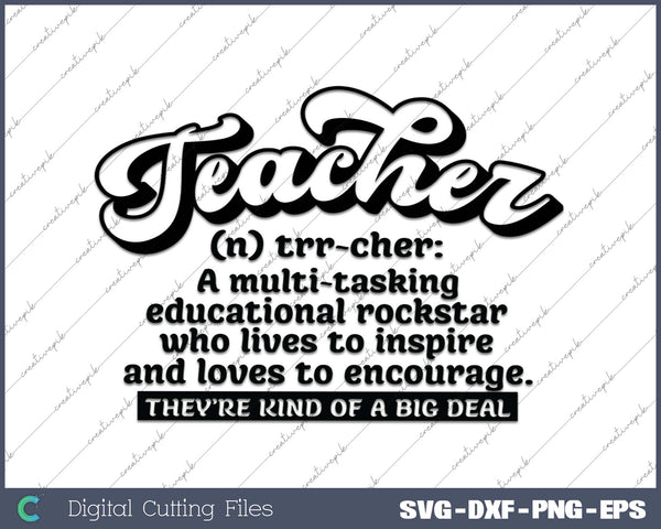 Teacher Definition SVG PNG Cutting Printable Files