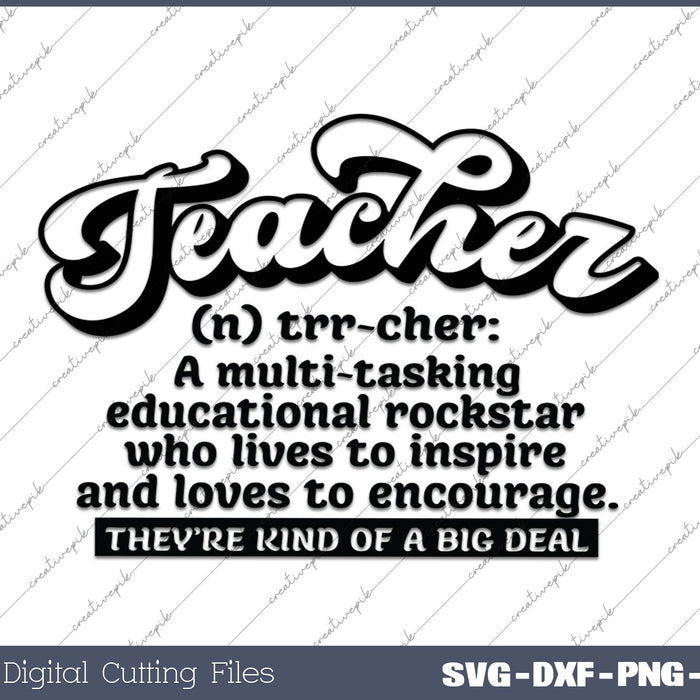 Teacher Definition SVG PNG Cutting Printable Files