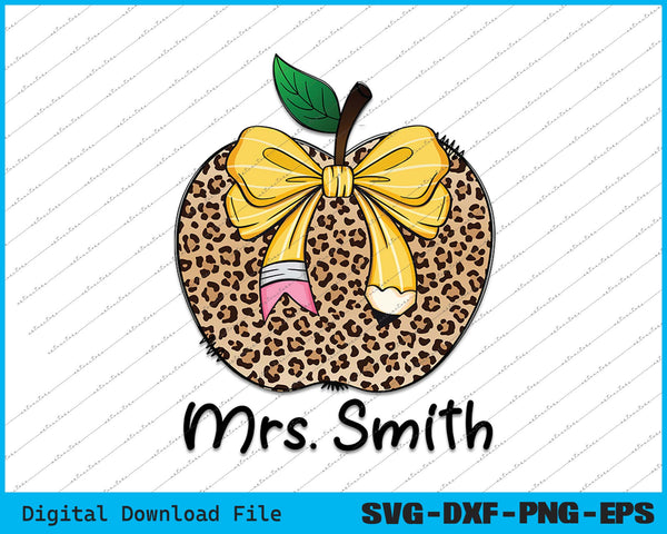 Teacher Pencil Coquette Bow Back To School SVG PNG Cutting Files