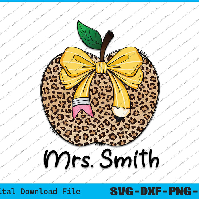 Teacher Pencil Coquette Bow Back To School SVG PNG Cutting Files