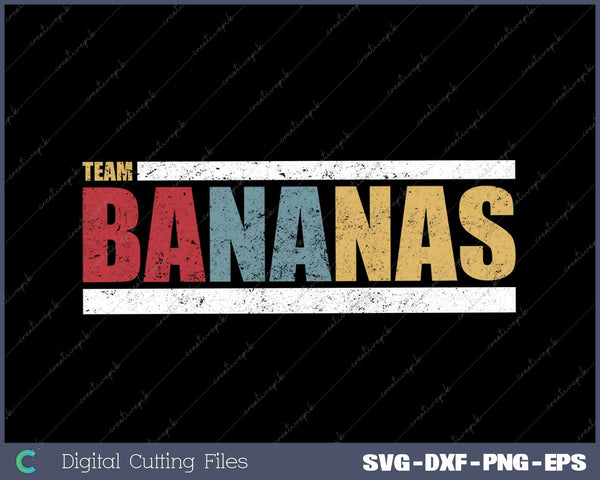 Team Bananas Challenge Distressed Color Funny Banana