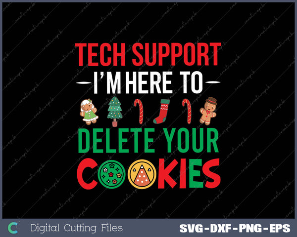 Tech Support Christmas Cookies Women Men Funny Christmas SVG PNG Cutting Printable Files