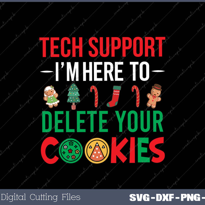 Tech Support Christmas Cookies Women Men Funny Christmas SVG PNG Cutting Printable Files