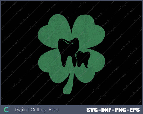 Teeth Shamrock St. Patrick's Day SVG PNG Cutting Printable Files