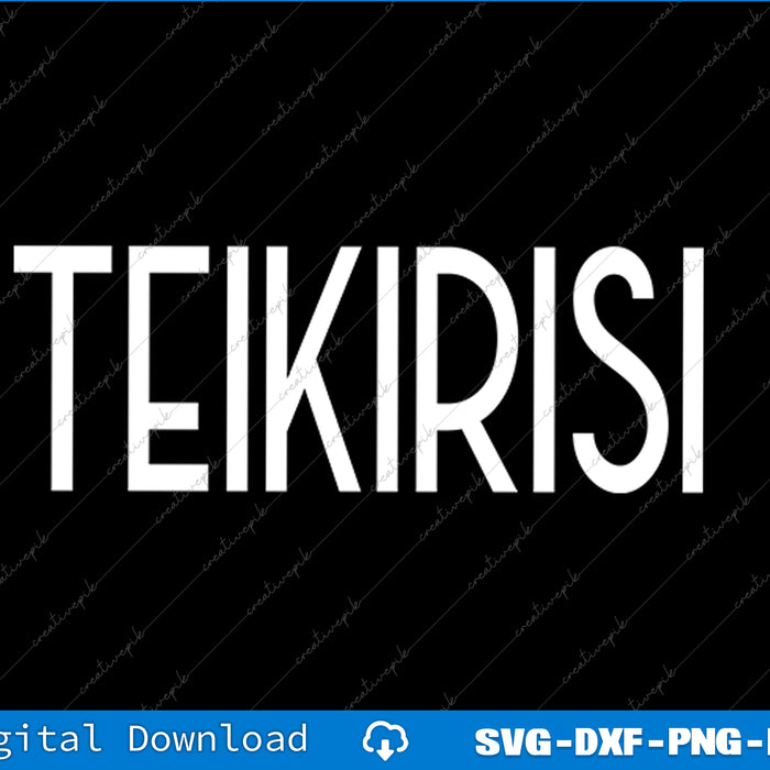 White text 'TEIKIRISI' on a black background with digital download options at the bottom.