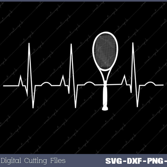 Tennis Lovers Heartbeat Jersey SVG PNG Cutting Printable Files
