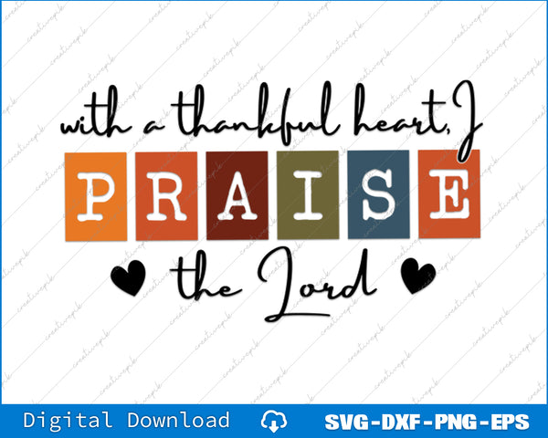 Colorful text design with 'PRAISE the Lord' on a white background