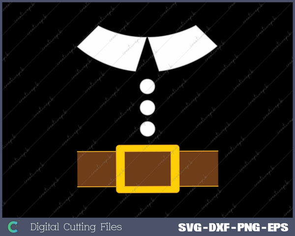 Thanksgiving Pilgrim Costume Turkey Day SVG PNG Cutting Printable Files