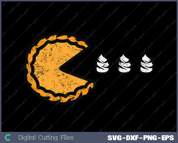 Thanksgiving Pumpkin Pie Eating Cream Fall SVG PNG Cutting Printable Files