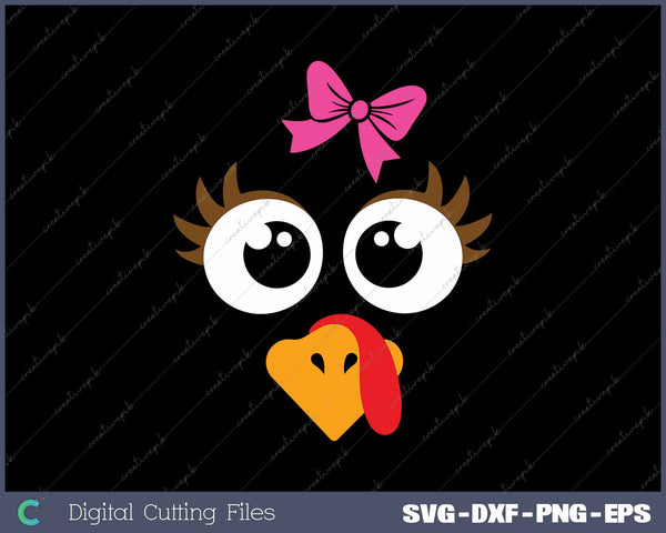 Thanksgiving Turkey Face Cute Turkey SVG PNG Cutting Printable Files