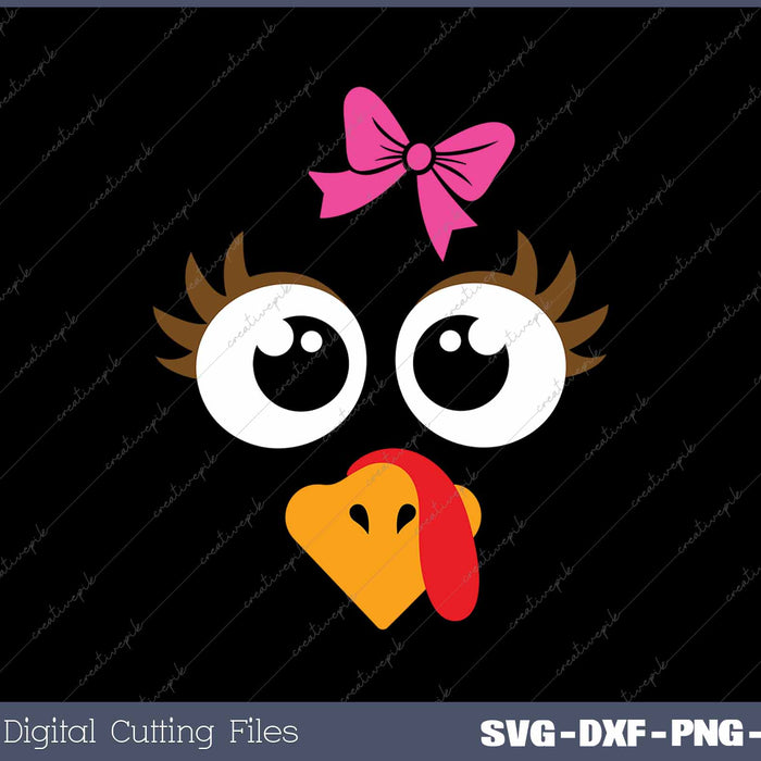 Thanksgiving Turkey Face Cute Turkey SVG PNG Cutting Printable Files