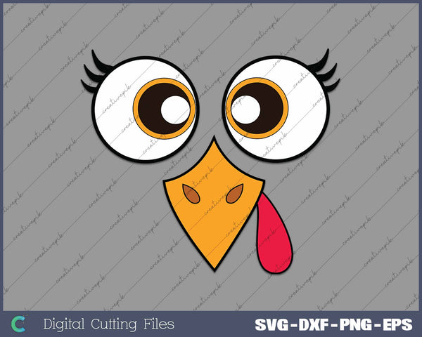 Thanksgiving Turkey Face Funny Turkey Day SVG PNG Cutting Printable Files