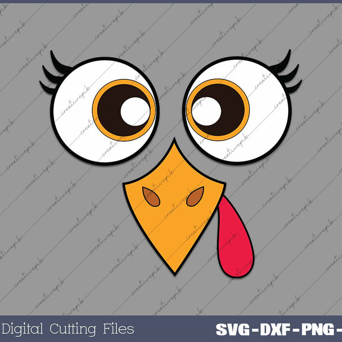 Thanksgiving Turkey Face Funny Turkey Day SVG PNG Cutting Printable Files