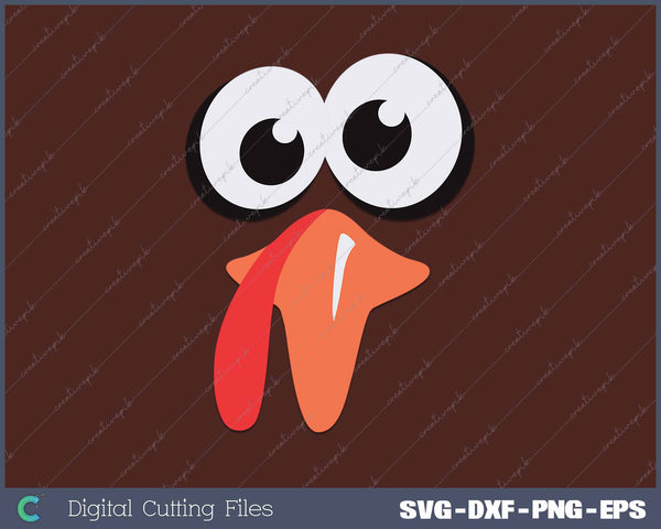 Thanksgiving Turkey Face Funny Turkey Leg Day SVG PNG Cutting Printable Files