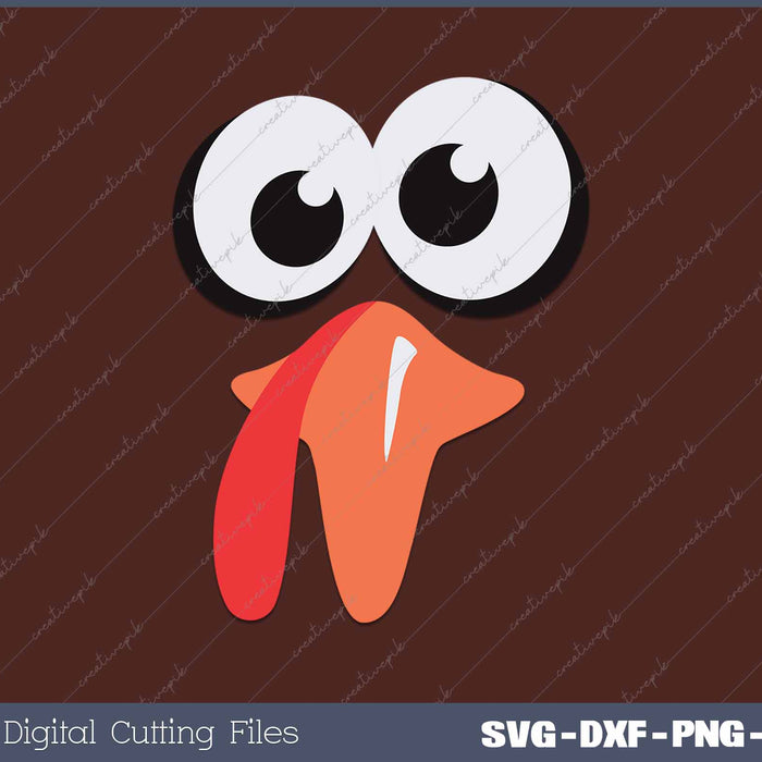 Thanksgiving Turkey Face Funny Turkey Leg Day SVG PNG Cutting Printable Files