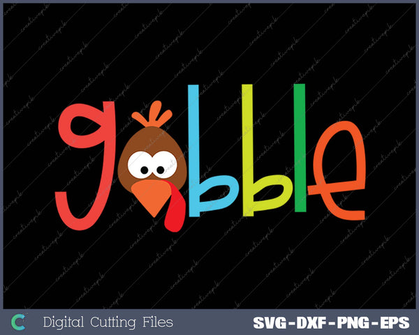 Thanksgiving Turkey face Turkey Day Gobble SVG PNG Cutting Printable Files